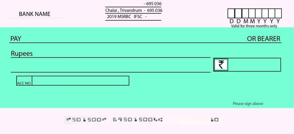 indian bearer cheque