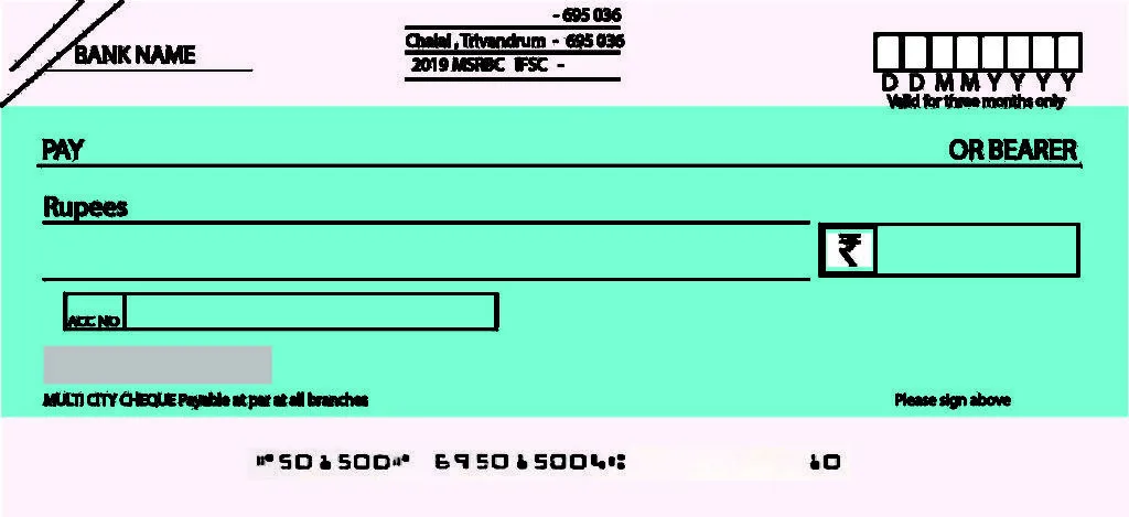 Indian crossed cheque