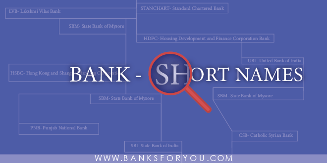 The massive list of all banks long and short form. 3