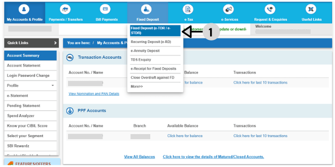 How to create an FD account in SBI online ? 3