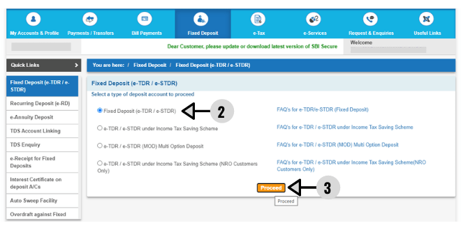 How to create an FD account in SBI online ? 4