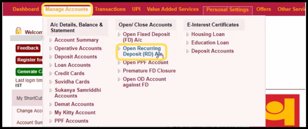 How to open a recurring deposit in PNB online? BanksForYou