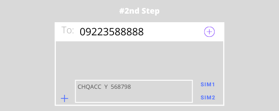 After previous message received, type CHQACC Y OTP to 09223588888 to process the SBI's cheque request through SMS is complete.