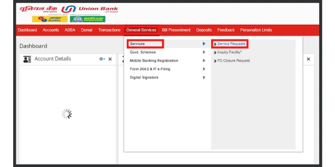 Requesting cheque book using net-banking 2