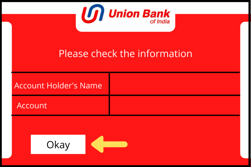 passbook updating machine's screen showing relevant information and ask for confirmation to print on passbook.