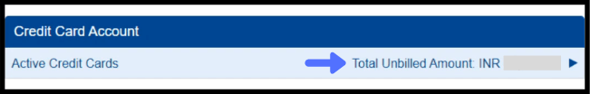 HDFC bank credit card account unbilled amount