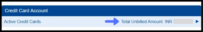 HDFC bank credit card account unbilled amount