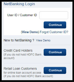 HDFC net-banking login