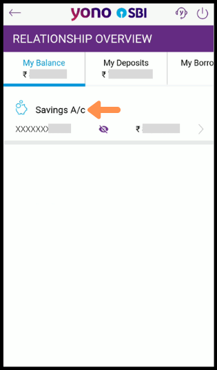 SBI yono accounts with balance.