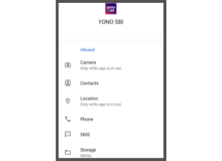 SBI YONO app permissions