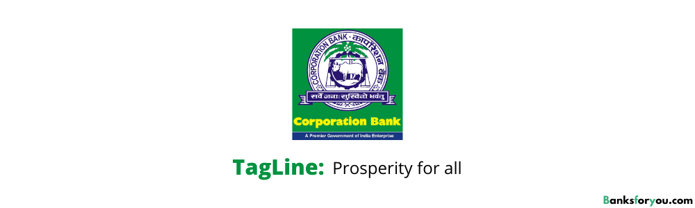Corporation Bank logo with tagline