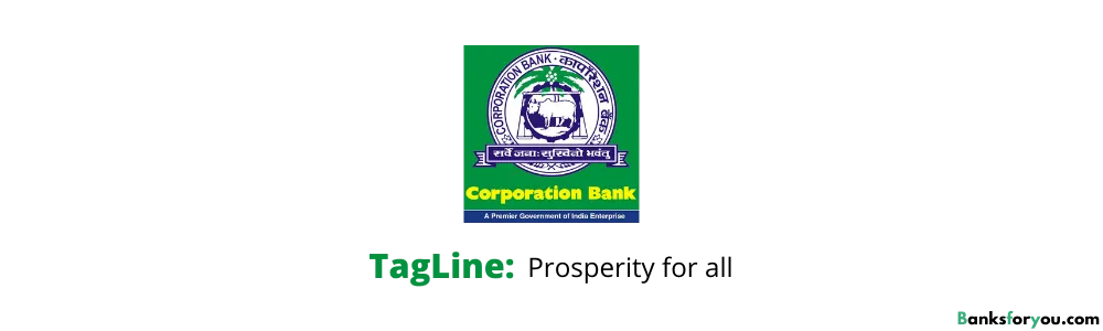 Corporation Bank logo with tagline